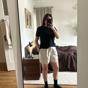 VINTAGE Linen Women's Cream Shorts